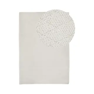 Beliani Erzin - Laagpolig Vloerkleed - Gebroken Wit - 140 X 200 Cm - Wol