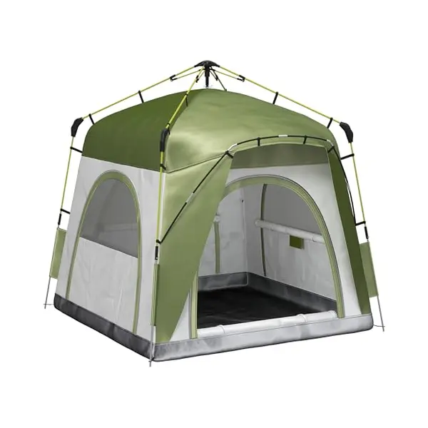 Outsunny Pop Up Kuppelzelt Für 4 Personen Uv 50+ Campingzelt Mit Haken 4 Türen Fenster, Bodenplane Leicht, Stabil Familienzelt Mit 1000mm thumbnail