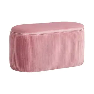 Homcom Sitzbank Polsterbank Mit Stauraum (Aufbewahrungsbank, 1-St., Truhenbank), Rosa 81 X 40 X 41 Cm