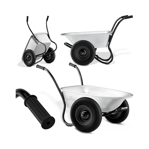 Gardebruk® 2 Wheel Wheelbarrow Galvanised Steel 100L 150kg Pneumatic Tyres thumbnail