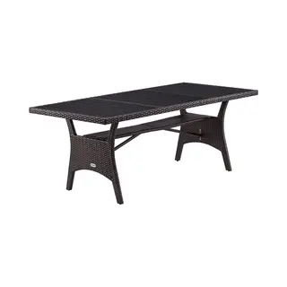 Casaria® Polyrattan Garden Table Takeo Brown 190x90x75cm Wpc
