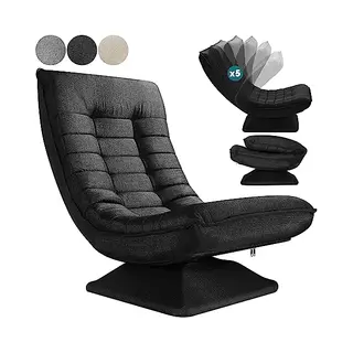 Casaria Relaxsessel Aberdeen, Verstellbare Lehne Drehbar Klappbar 150kg Belastbarkeit 60x105x87cm