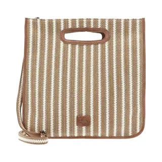 FREDsBRUDER Handtasche Schultertasche Sommerliebe Square Shopper White Stripes Beige