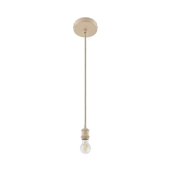 Lindby Pendelleuchte Hattie, Fassung E27, Beige, Ø 5 Cm thumbnail