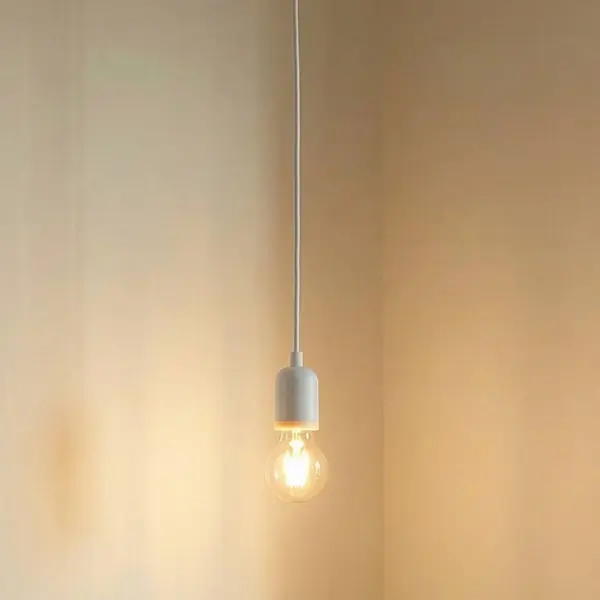 Lindby Hattie Pendant Light, E27 Socket, White, Ø 4.7 Cm thumbnail