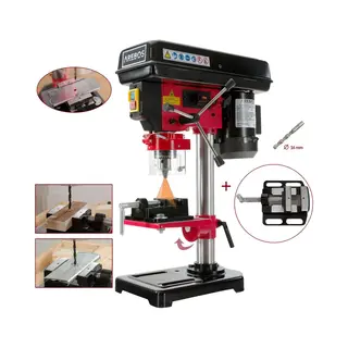 Arebos Kolomboormachine Geïntegreerde Positielaser 500 W Tot 2500 T/min, 5-trapsboordiepte, Instelbare Dieptestop, Kantelbare/draaibare En In Hoogte
