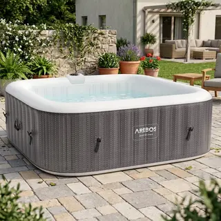 Arebos Whirlpool | Binnen & Buiten | 185 X 185 Cm | Zelfopblazend | Met Verwarmi