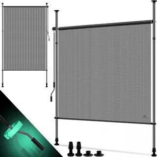 Kesser® Klemluifel 150 X 310 Cm, Verticaal Zonnescherm, Uittrekbaar En Ondoorzichtig