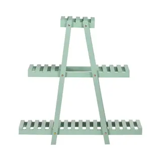 Outsunny Pflanzenregal Mit 3 Stufen Für 6 Blumentöpfe Pflanzentreppe Aus Holz In Hellgrün 76x26x76cm Ideal Für Garten & Balkon Aosom.de