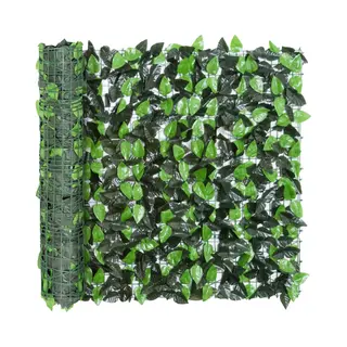Outsunny Zierzaun Efeu-Zaun Mit Uv-Schutz, (Pflanzen Heckengras Wanddekoration, 1-St., Pflanzen Hecke), Grün, 300 X 100 Cm