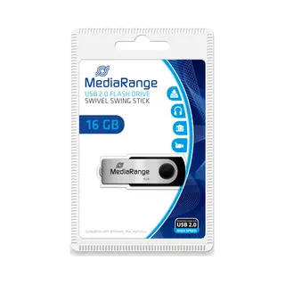 MediaRange MR908 Usb-Stick 8 Gb Usb Type-A / Micro-Usb 2.0 Schwarz, Silber