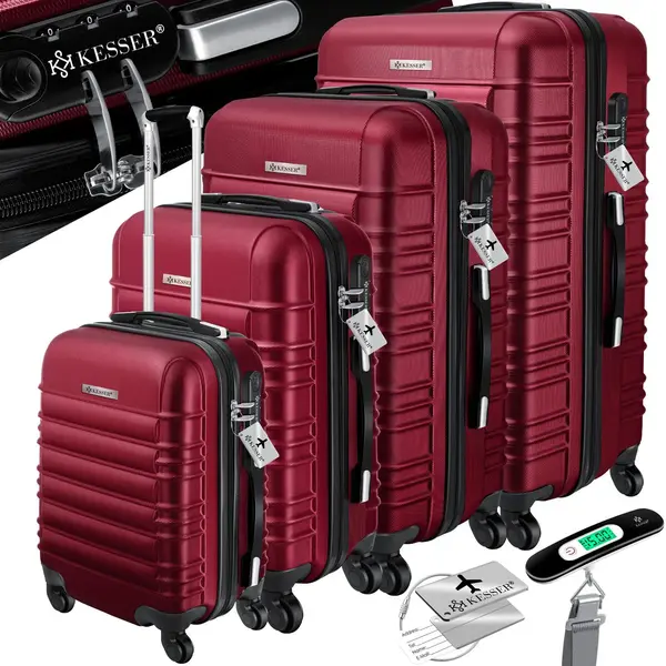 Kesser® 4tlg. Hartschalenkofferset Hartschalenkoffer Reisekoffer Set Reisekofferset Trolley Koffer 4 Rollen Abs-Hartschale Teleskopgriff Inkl. thumbnail
