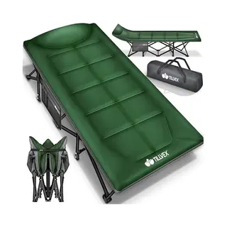 Tillvex Feldbett Campingbett Klappbar Mit Tragetasche Campingliege (Klappbett Gästebett Faltbar Garten Camping Angeln Festival Reise)