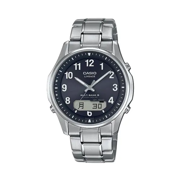 Casio, Horloge, Radio Controlled Lcw-M100TSE-1A2ER - Heren - Horloge - 40 Mm, Zilver, (Analoog Horloge, Digitaal Horloge, Radiogestuurde Klok, 40 mm) thumbnail