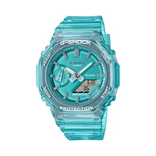 Casio Unisex Quartz Armbanduhr, 42.80mm Gehäusegröße Mit Blau Analog Zifferblatt Und Blau Plastic/Resin Bracelet Armband Gma-S2100SK-2AER
