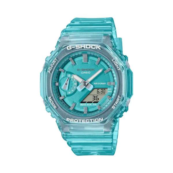 Casio Unisex Quartz Armbanduhr, 42.80mm Gehäusegröße Mit Blau Analog Zifferblatt Und Blau Plastic/Resin Bracelet Armband Gma-S2100SK-2AER thumbnail