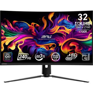 Msi Mpg 321CURX Qd-Oled computer monitor 80 cm (31.5") 3840 x 2160 pixels 4K Ultra Hd Black