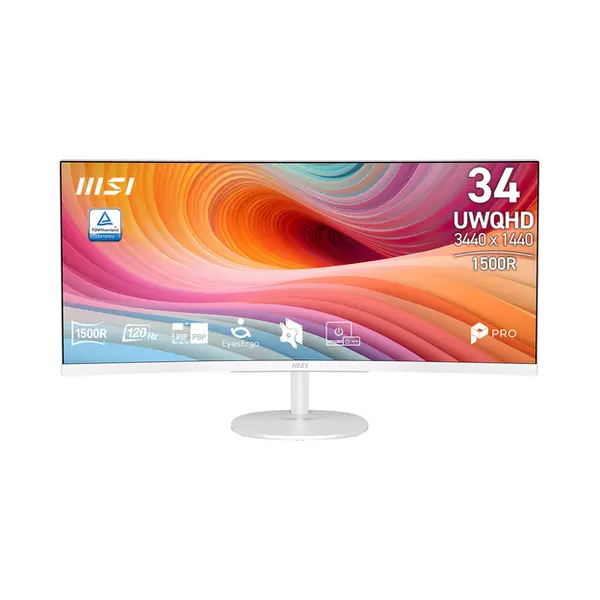 Msi Pro MP341CQW E12 computer monitor 86.4 cm (34") 3440 x 1440 pixels UltraWide Quad Hd White thumbnail