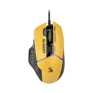 A4tech W95Max Sports Gaming Maus, Optische Kabelgebundene Gaming-Maus, Usb 12 000 Cpi, 8000 Fps, 250 Ips. 35G, 2000 Hz Ultrapolling (schwarz/gelb)