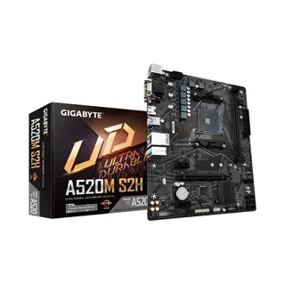 Gigabyte A520M S2H Motherboard - Supports Amd Ryzen 5000 Series AM4 CPUs, 4+3 Phases Pure Digital Vrm, up to 5100MHz DDR4 (Oc), PCIe 3.0 x4 M.2, GbE Lan, Usb 3.2 Gen 1