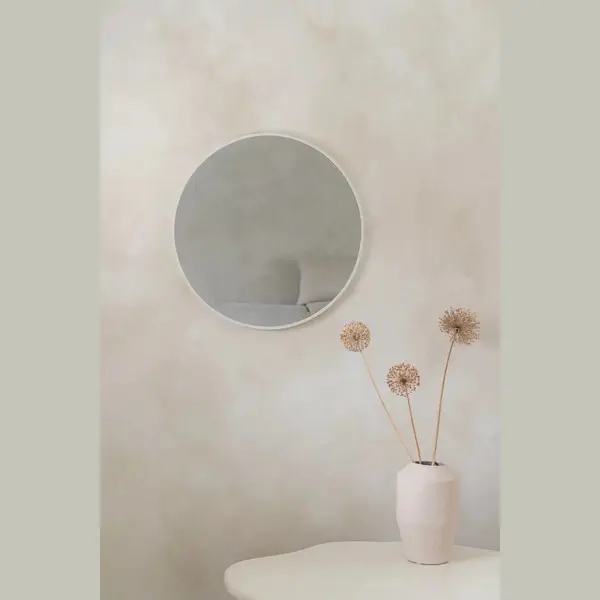 Nordic Style® Ronde Spiegel 60x60cm - Mat Wit - Scandinavische Spiegels - Cirkel - Wandspiegel - Badkamerspiegel - Gangspiegel - Wand - Gang - thumbnail