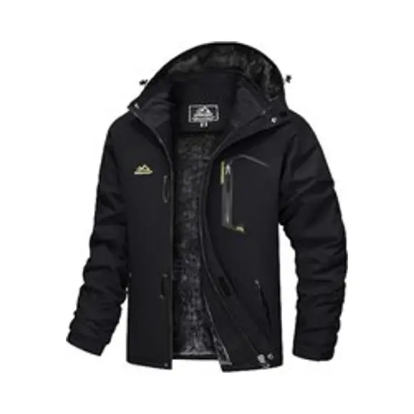 Heren Winter Waterdicht Winddicht Winterjack Warme Fleece Voering Ski Regenjas Met Capuchon thumbnail