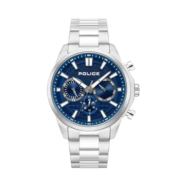 Police Herren Armbanduhr Chronograph Analog Edelstahl Blau/Silber 42 Mm - Herrenuhr Chronograph Analog Armbanduhr thumbnail