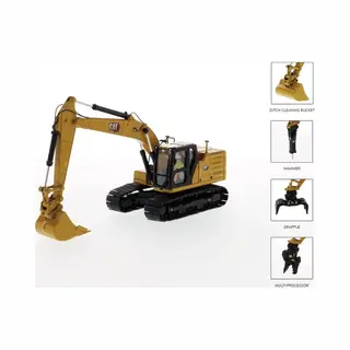 Diecast Masters Cat 323 Graafmachine - 1, 50 Schaalmodel Met 4 Gereedschappen