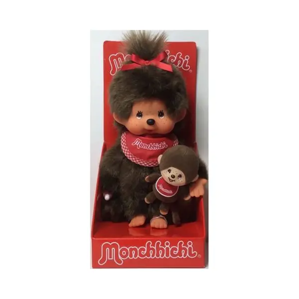 Monchhichi Meisje Met Mini Monchhichi - 20 Cm thumbnail
