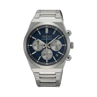 Seiko Men's Analogue Quartz Watch With Stainless Steel Strap SSB453P1, Silver