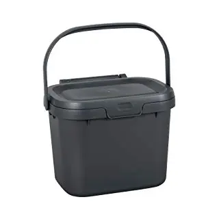 Addis 518251 Everyday Kitchen Food Waste Compost Caddy Bin, 4.5 Litre, Sliver, Metallic Silver