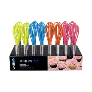 Chef Aid Cute Retro Colourful Mini Whisk - Assorted Colours - Kitchen Gadget Aid
