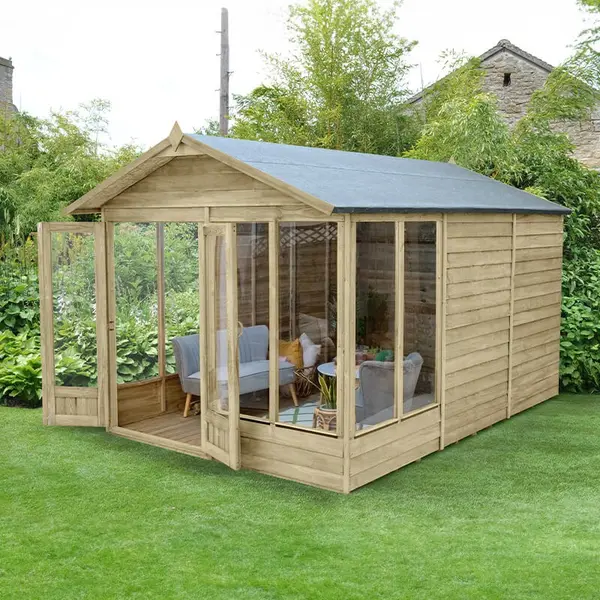 Forest Garden 12' X 8' Forest 4Life 25yr Guarantee Double Door Apex Summer House (3.6m X 2.61m) thumbnail