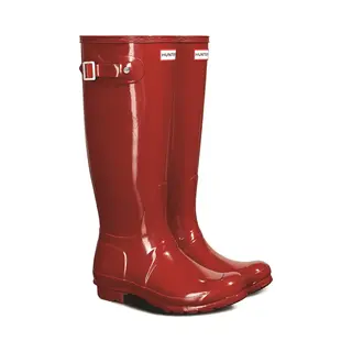 Hunter Womens Gloss Red Original Tall Wellington Boots