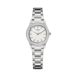 Rotary Ladies Brilliance Stone Set White Dial Stainless Steel Bracelet Watch