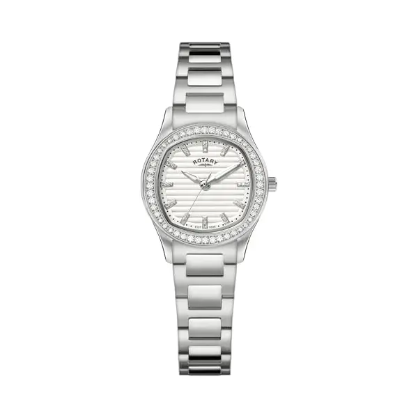 Rotary Ladies Brilliance Stone Set White Dial Stainless Steel Bracelet Watch thumbnail