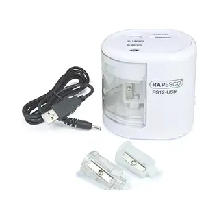 Rapesco PS12-Usb Elektrischer Bleistiftspitzer Weiß