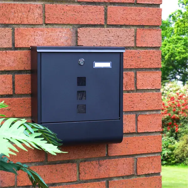 St Helens Wall Mounted Mail Box, Black thumbnail