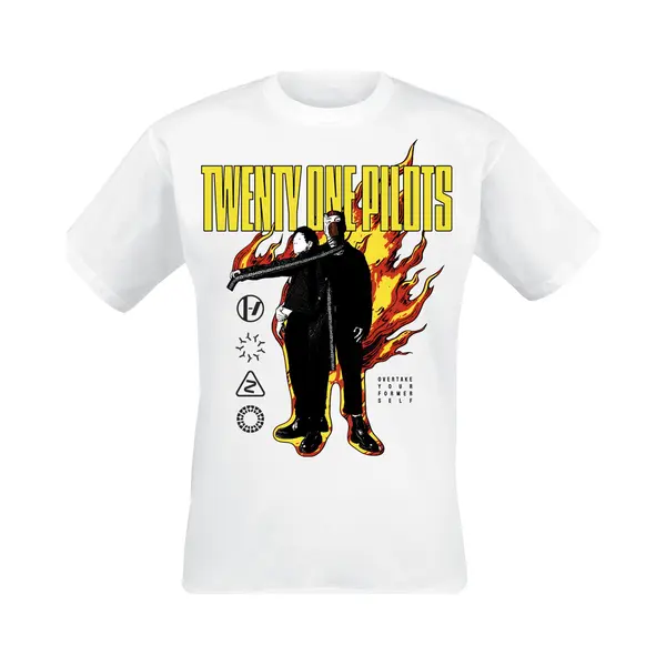 Twenty One Pilots On Fire T-Shirt White thumbnail
