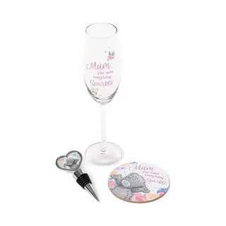 Me To You Moederdag Prosecco/wijn Giftset - Flessenstopper/champagneglas/onderzetter - Cadeau Voor Moeder