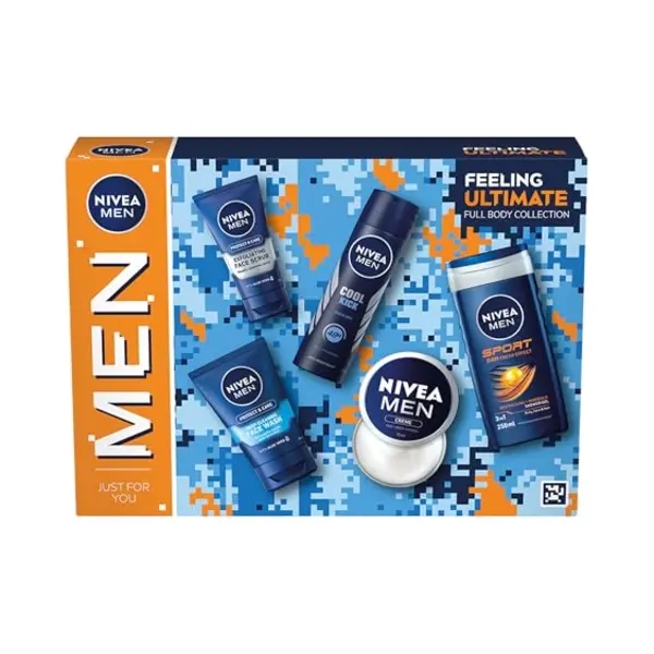 Nivea Men Feeling Ultimate Gift Set (5 Products), Men's Skincare Set With Shower Gel, Face Wash, Face Scrub, Moisturising Creme, And Anti-Perspirant thumbnail