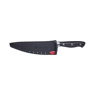 MasterClass Chef Knife With Knife Sharpener Sheath EdgeKeeper, Stainless Steel, 20 Cm ( 8"), Black