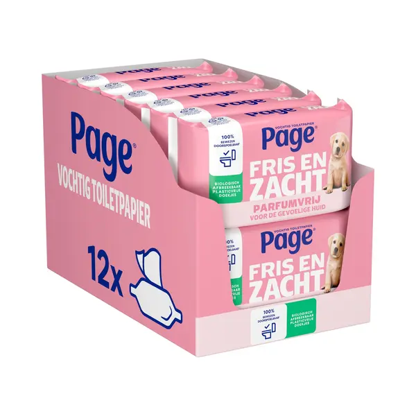 12x Page Vochtig Toiletpapier Sensitive 38 Stuks thumbnail