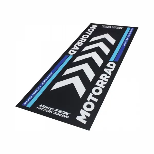 Tapis Environnemental Biketek Garage Mat Noir Blanc Bleu Pour Moto Paddock Neuf thumbnail