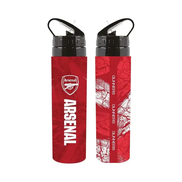 Hy-Pro Offiziell Lizenzierte Arsenal F.C. Metall-Trinkflasche – 750ml Aluminium Sportflasche Mit Klappstrohhalm, Wasserflasche Für Fußballfans & thumbnail