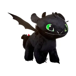 How To Train Your Dragon / Hoe Tem Je Een Draak - Knuffel - Tandloos - Toothless - Pluche - Zwart - 35 Cm