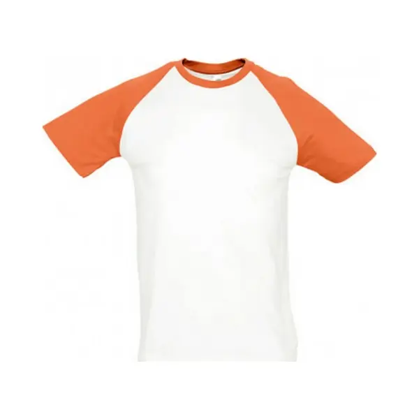 Sols Herren Funky Contrast Short Sleeve T-Shirt (Weiß/Orange) thumbnail
