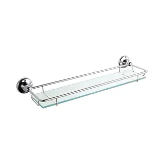 Old London Wall Mounted Gallery Shelf | Chrome | Brass | 536mm X 66mm X 146mm
