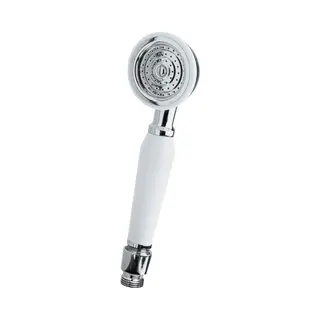 Old London And White Handle Small Shower Handset | Chrome | Brass | 55mm X 190mm X 45mm
