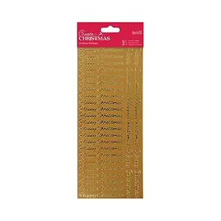 Papermania Outline Stickers - Happy Christmas (Repeated) - Gold